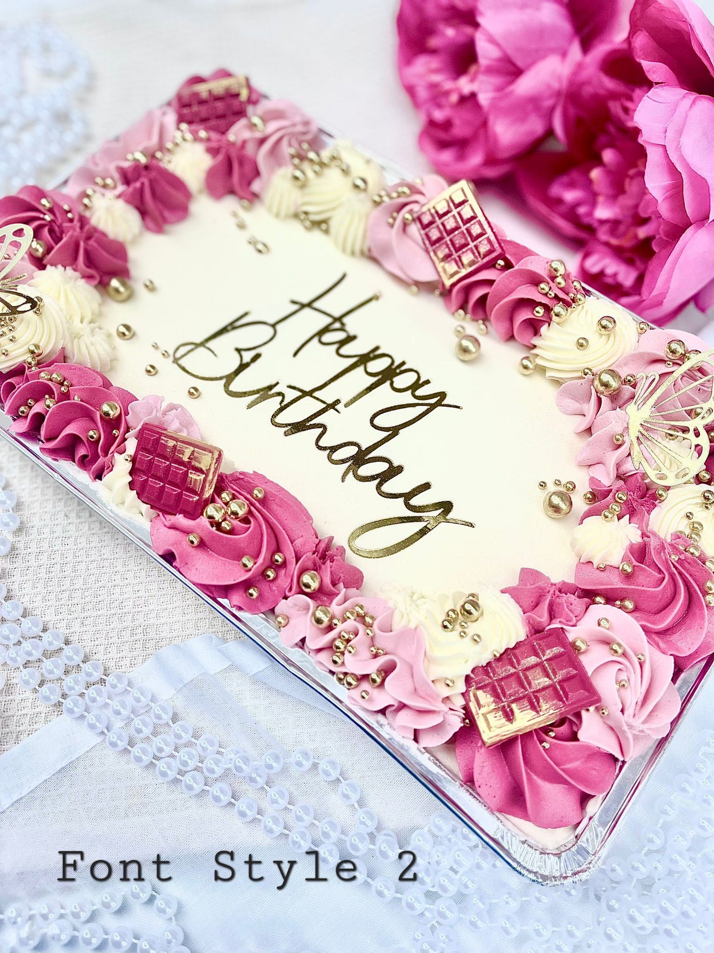 Brownie/Sheet Cake/Tray Bake Happy Birthday Topper 1