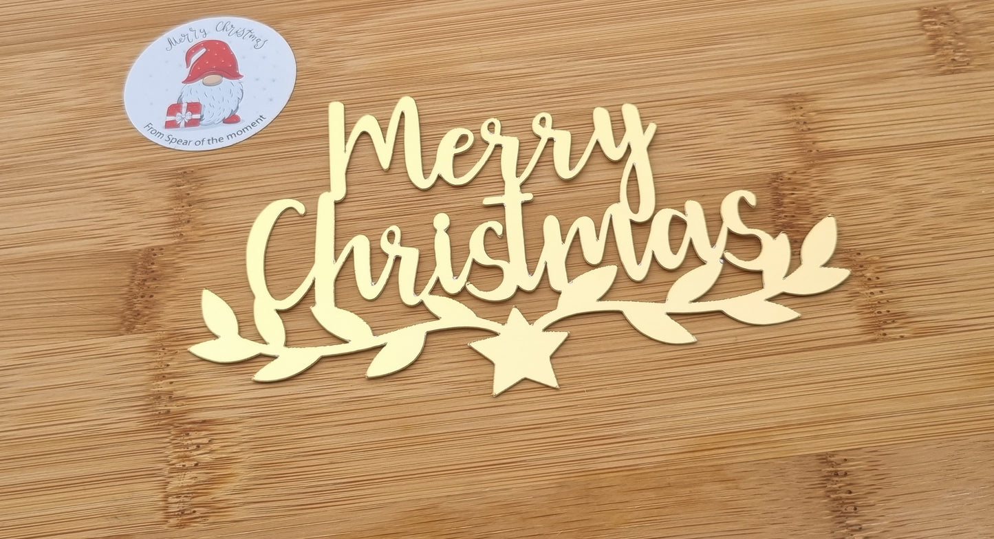 Merry Christmas Sheet cake topper style 8