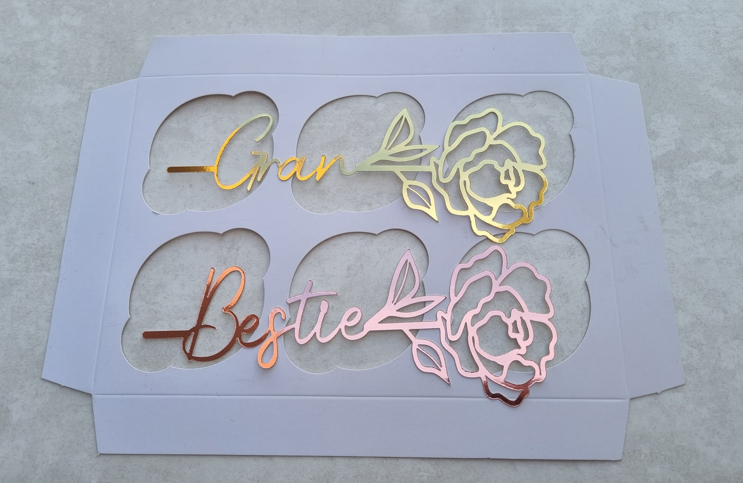 Peony Rose Cupcake Topper x1