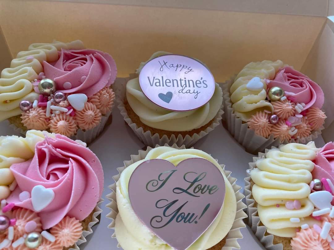 Valentine's Rose Gold acrylic disc toppers x10 ( please read description)