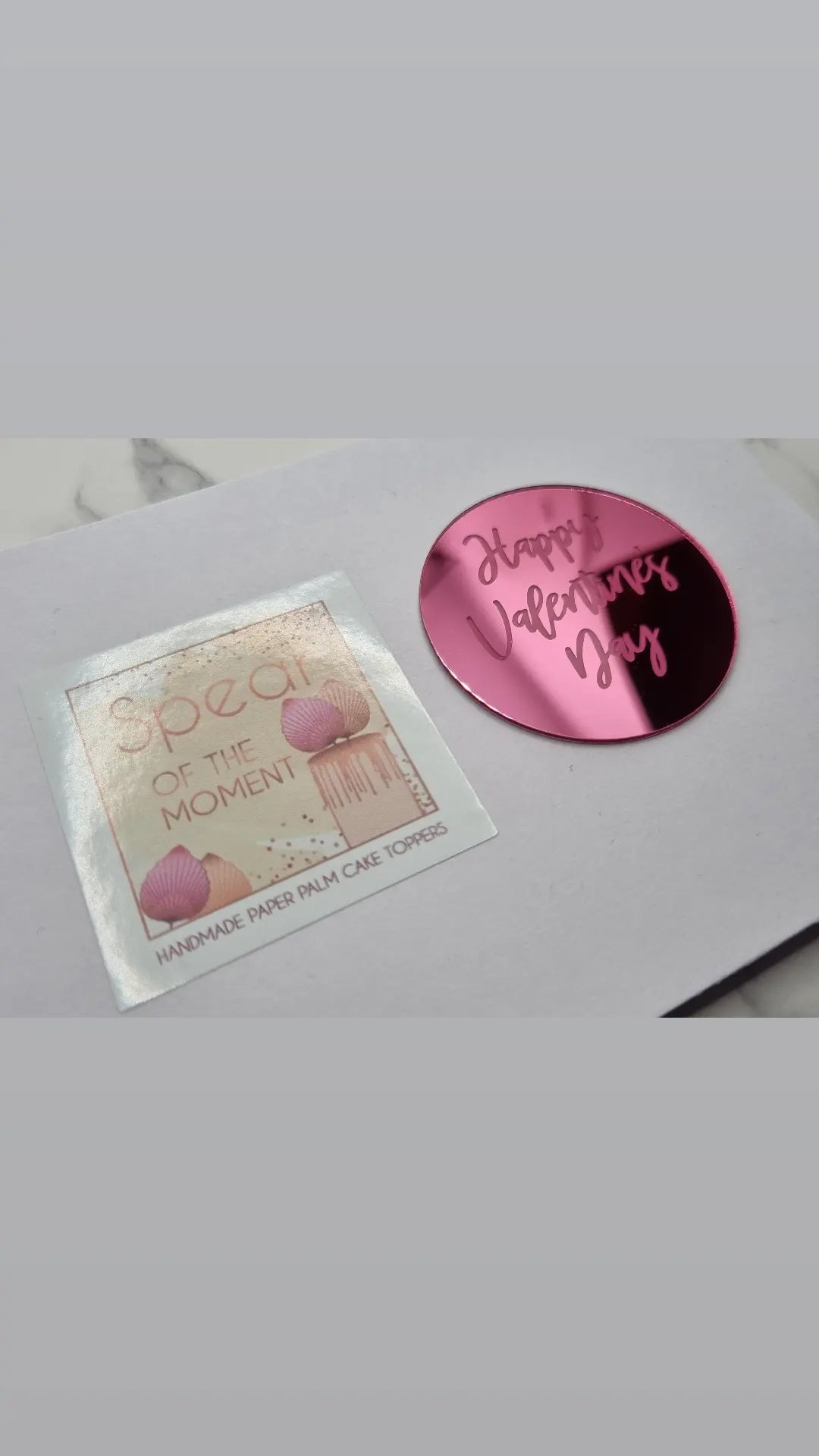 Valentine's Pink acrylic disc toppers x10 ( please read description)