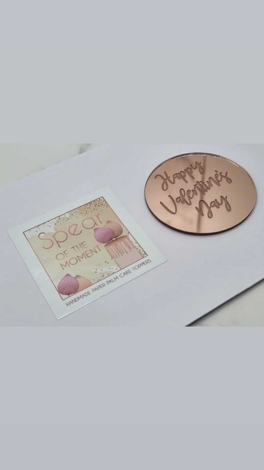 Valentine's Rose Gold acrylic disc toppers x10(please read description)