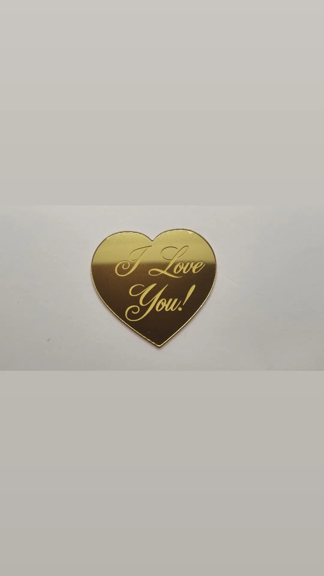 Valentine's Gold Heart acrylic disc toppers x10 (please read description)