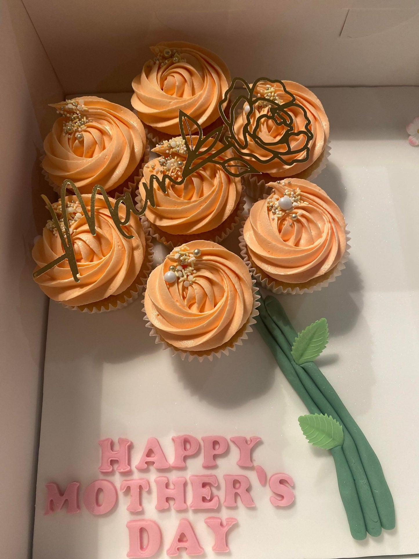 Peony Rose Cupcake Topper x1