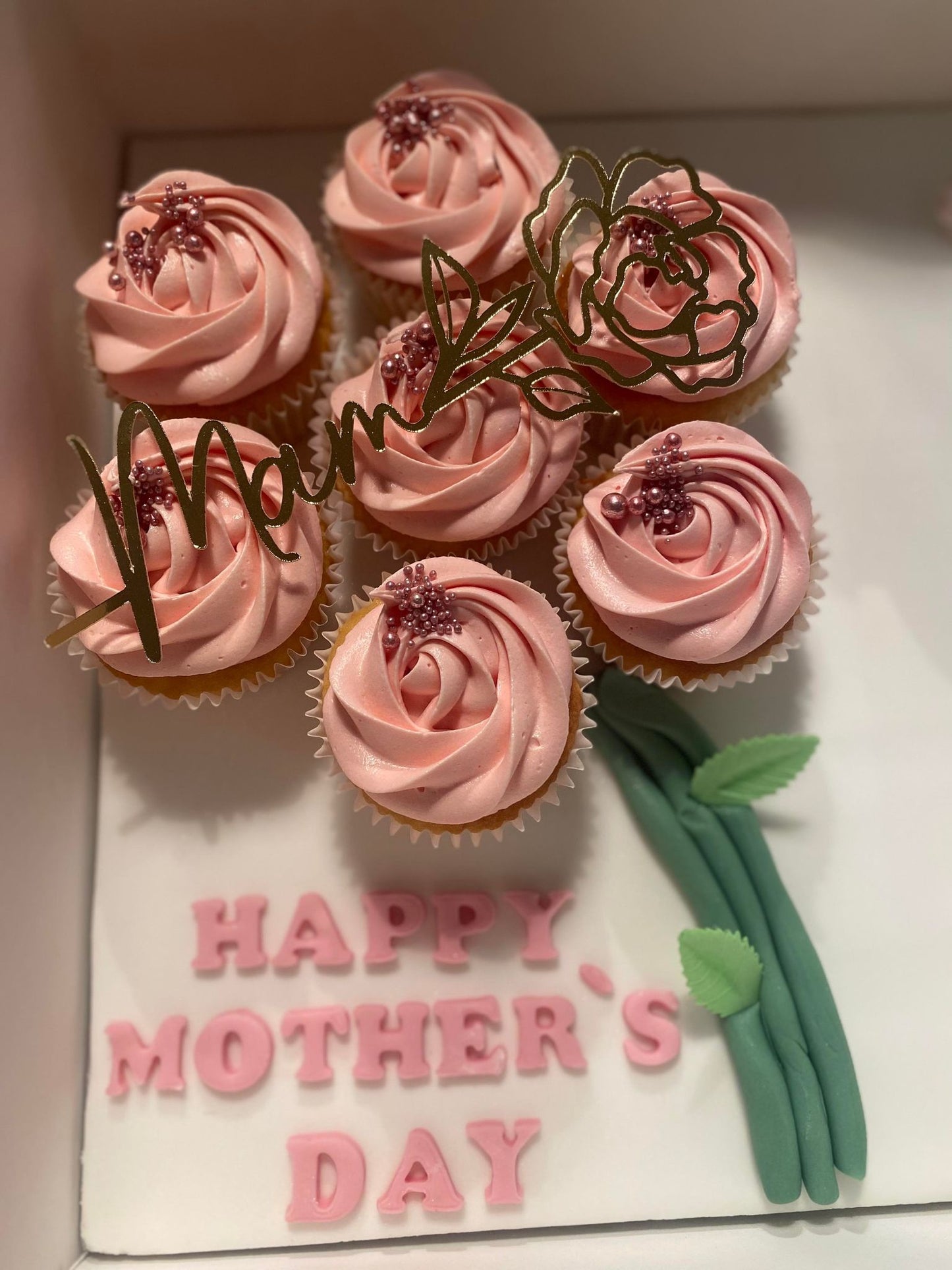 Peony Rose Cupcake Topper x1