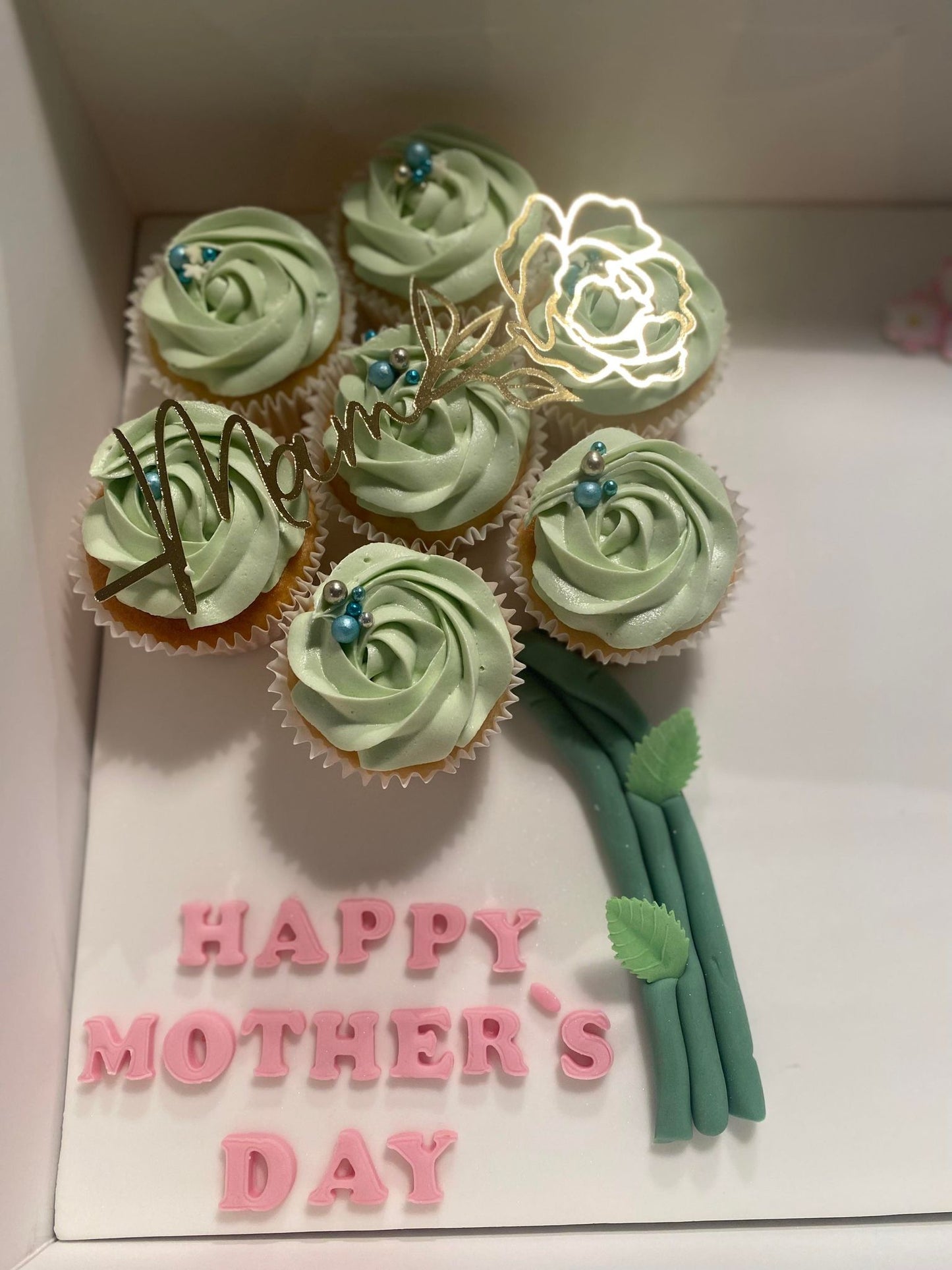 Peony Rose Cupcake Topper x1