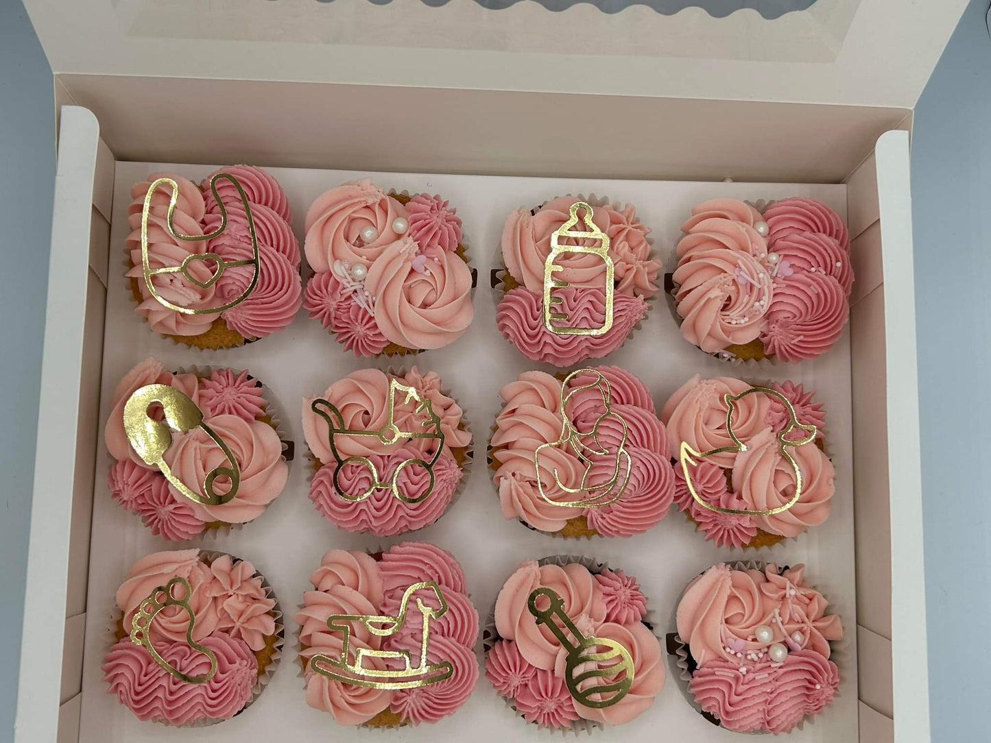 Baby shower cupcake toppers