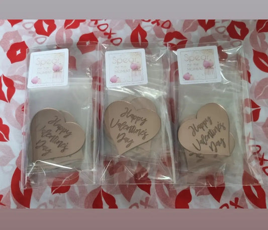 Valentine's  Rose Gold Heart acrylic disc toppers x10 (please read description)