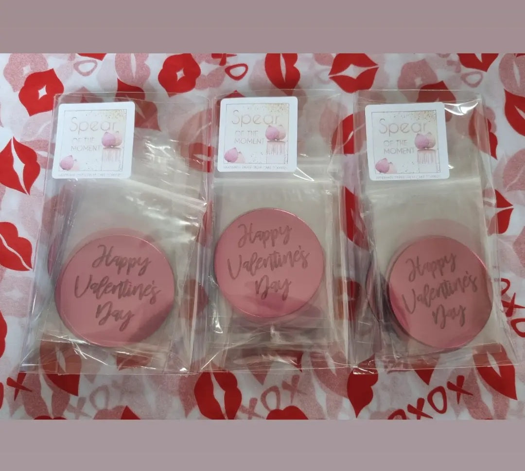 Valentine's Pink acrylic disc toppers x10 ( please read description)