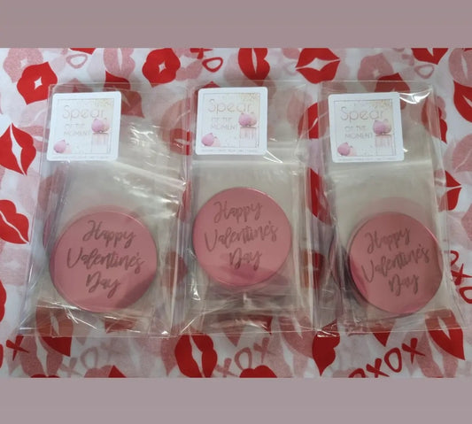 Valentine's Pink acrylic disc toppers x10 ( please read description)
