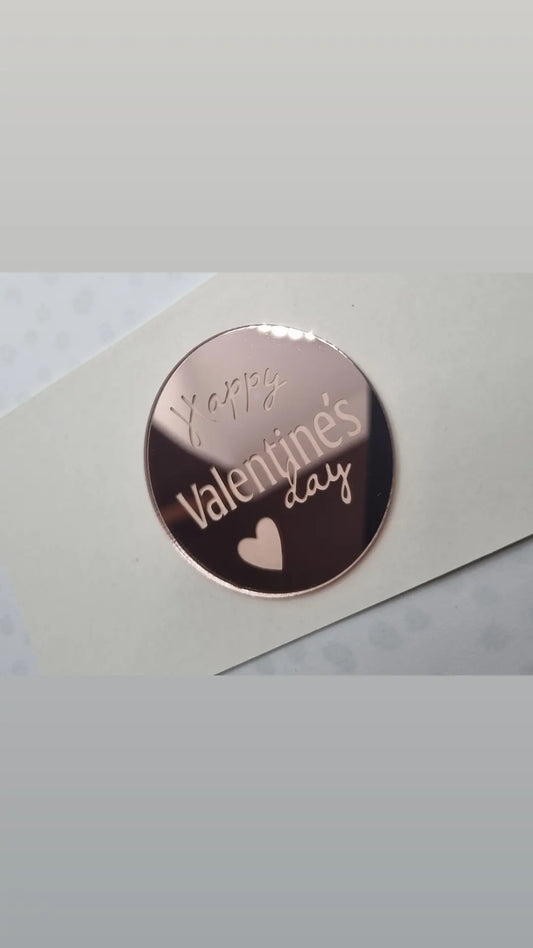 Valentine's  Rose Gold acrylic disc toppers x10 ( please read description)