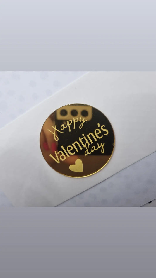 Valentine's Gold acrylic disc toppers x10 (please read description)